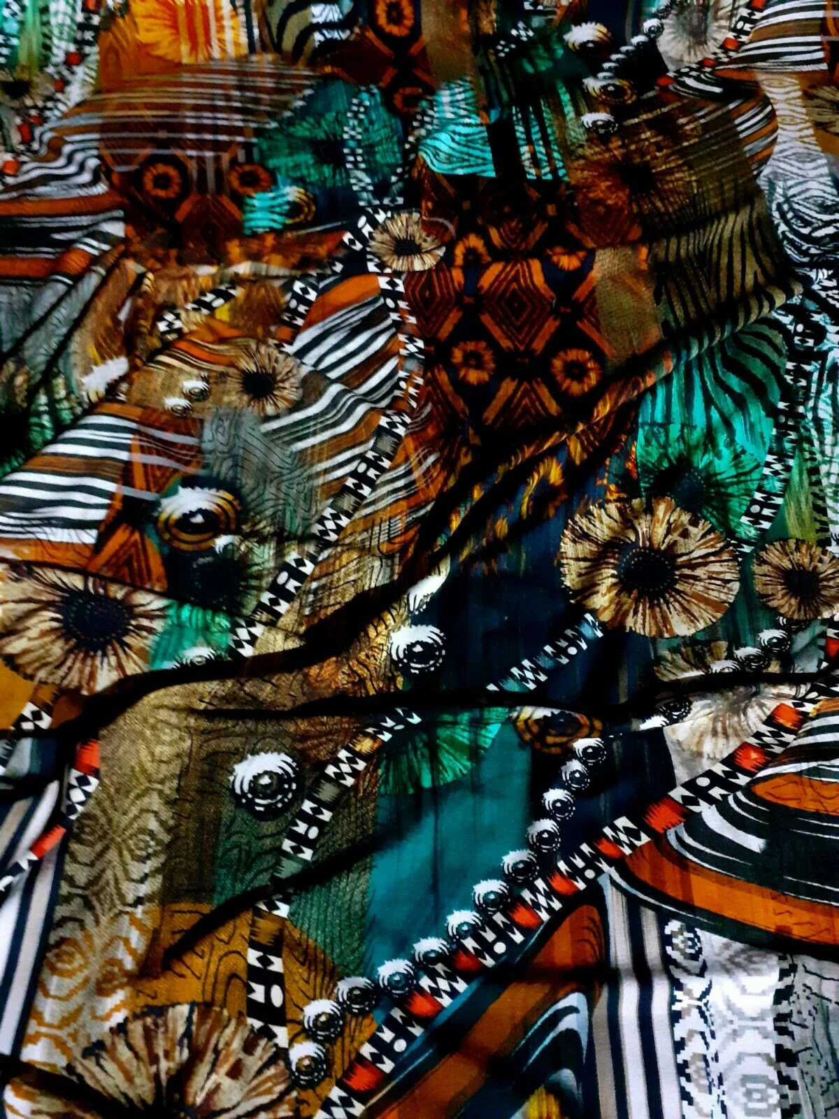 2 VARIATIONS- PRINTED STRETCH VISCOSE LYCRA JERSEY FABRIC SOLD BY THE METRE A1-101 - Image 3