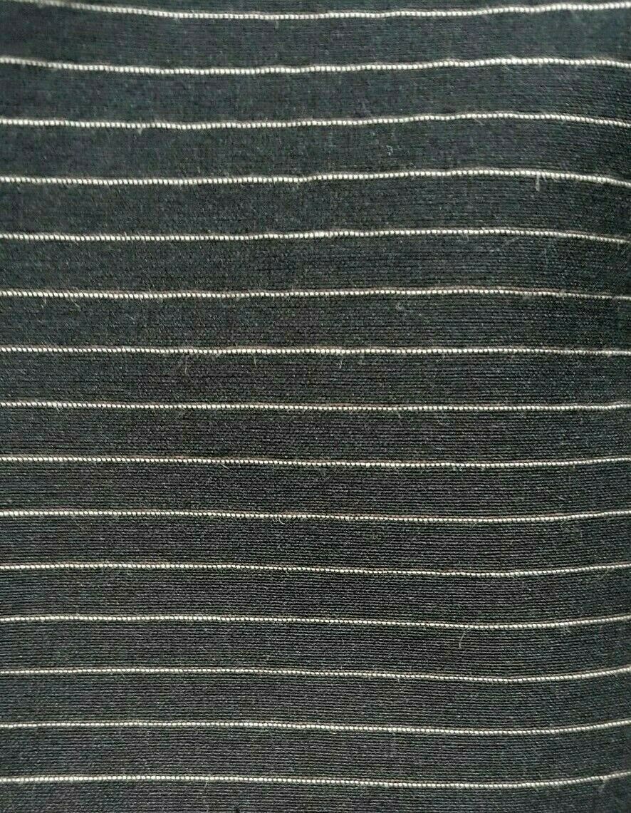 BEIGE STRIPED BLACK STRETCH POLYESTER VISCOSE SHIRT FABRIC-SOLD BY THE METRE - Image 2
