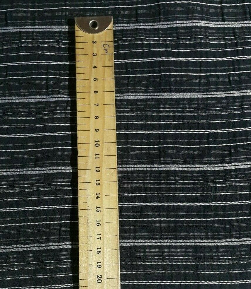 BLACK DRESSMAKING FABRIC STRIPED AND WAVY EFFECT-SOLD BY THE METER - Image 3