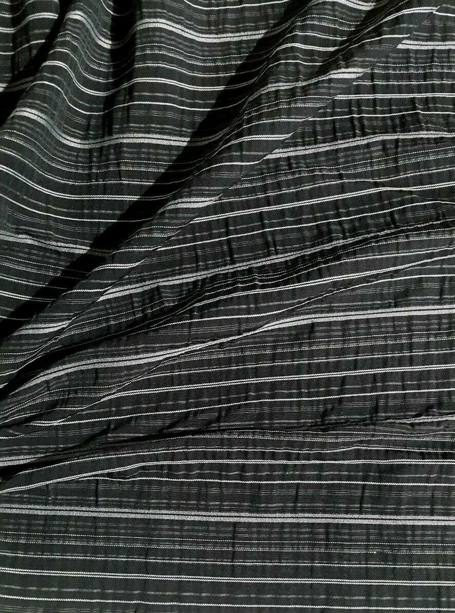 BLACK DRESSMAKING FABRIC STRIPED AND WAVY EFFECT-SOLD BY THE METER - Image 5