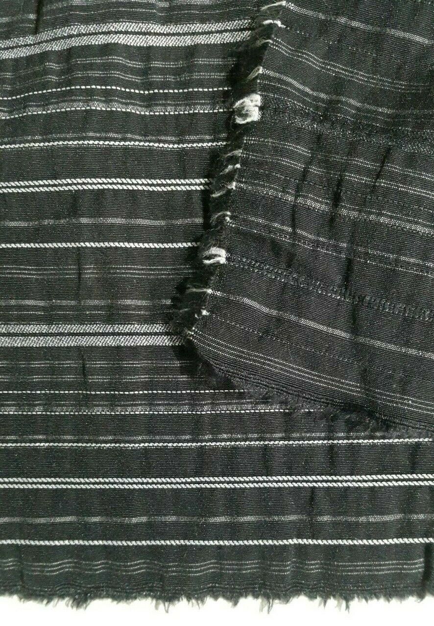BLACK DRESSMAKING FABRIC STRIPED AND WAVY EFFECT-SOLD BY THE METER - Image 7