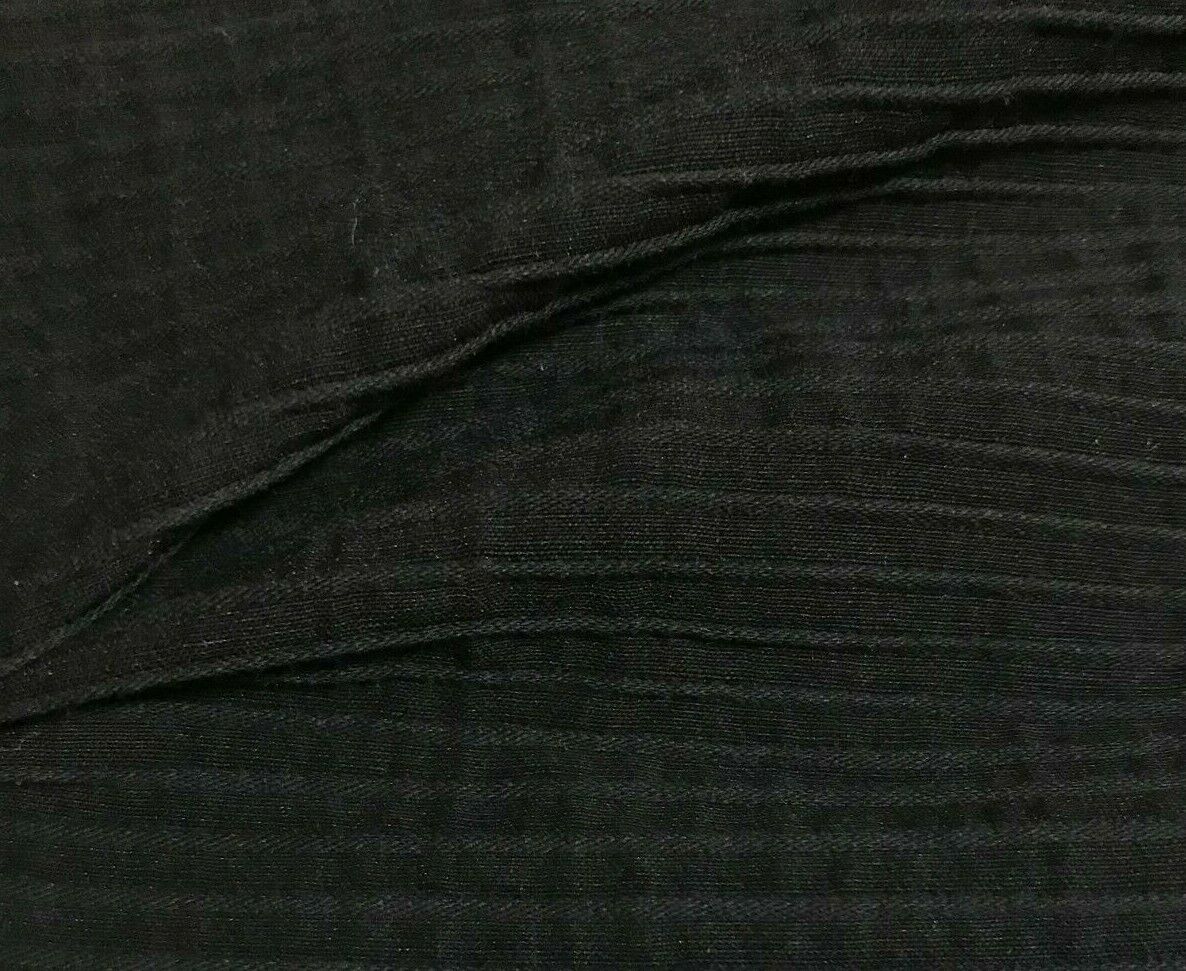 BLACK STRIPED STRETCH COTTON POLYESTER FABRIC - SOLD BY THE METRE - Image 3