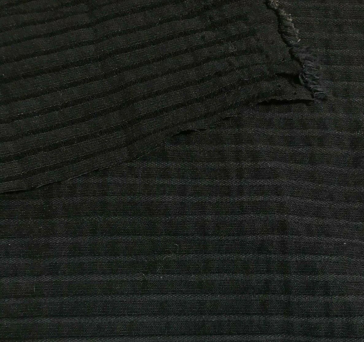 BLACK STRIPED STRETCH COTTON POLYESTER FABRIC - SOLD BY THE METRE - Image 5