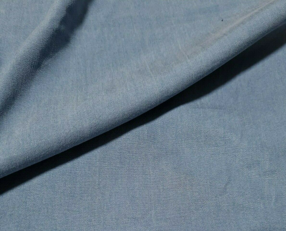 BLUE COLOUR VISCOSE POLYESTER DRESS MAKING FABRIC- SOLD BY THE METRE - Image 4