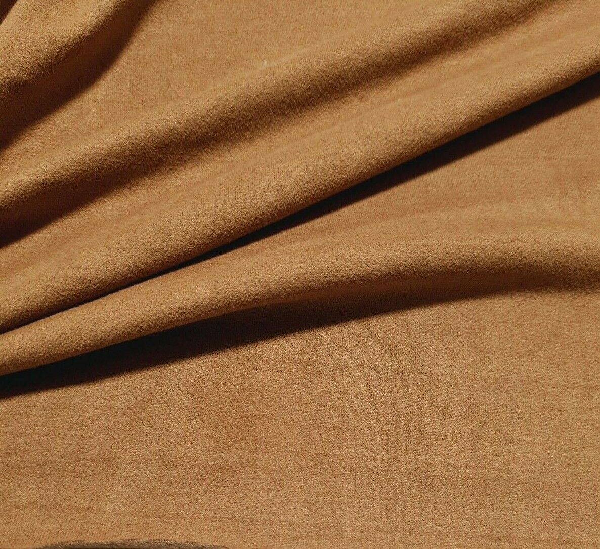 BROWN AND AUBERGINE VELOUR TOUCH JERSEY LYCRA FABRIC - SOLD BY THE METRE - Image 3