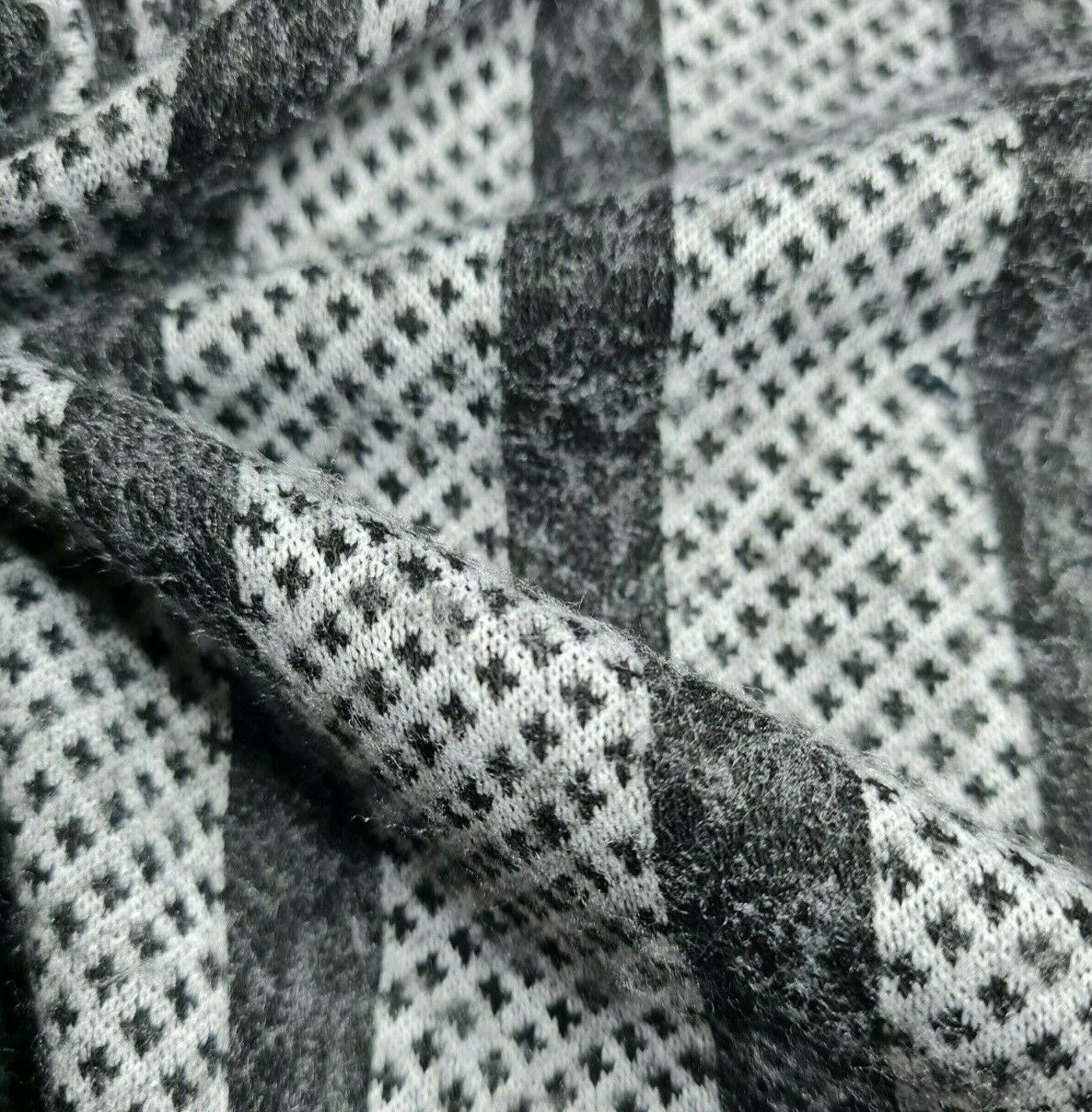 Brushed Knit Fabric Jersey Black and Grey 55" - Image 2