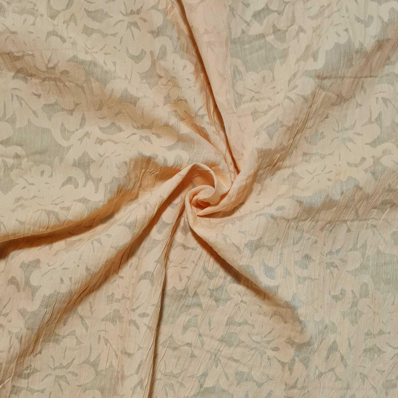 Burnout Polycotton Fabric Crinkled Floral Figured 51" Wide - Image 6