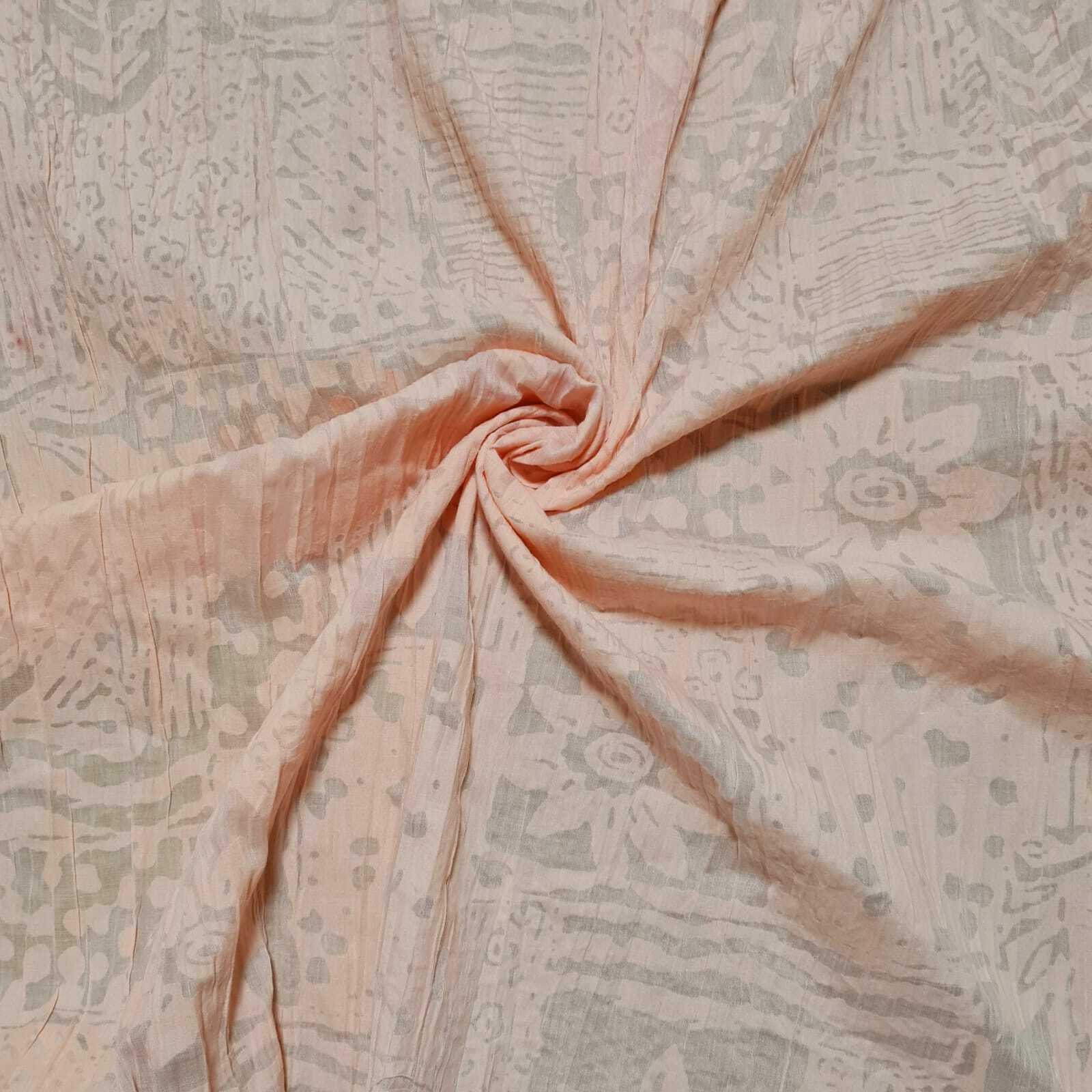 Burnout Polycotton Fabric Crinkled Floral Figured 51" Wide - Image 9