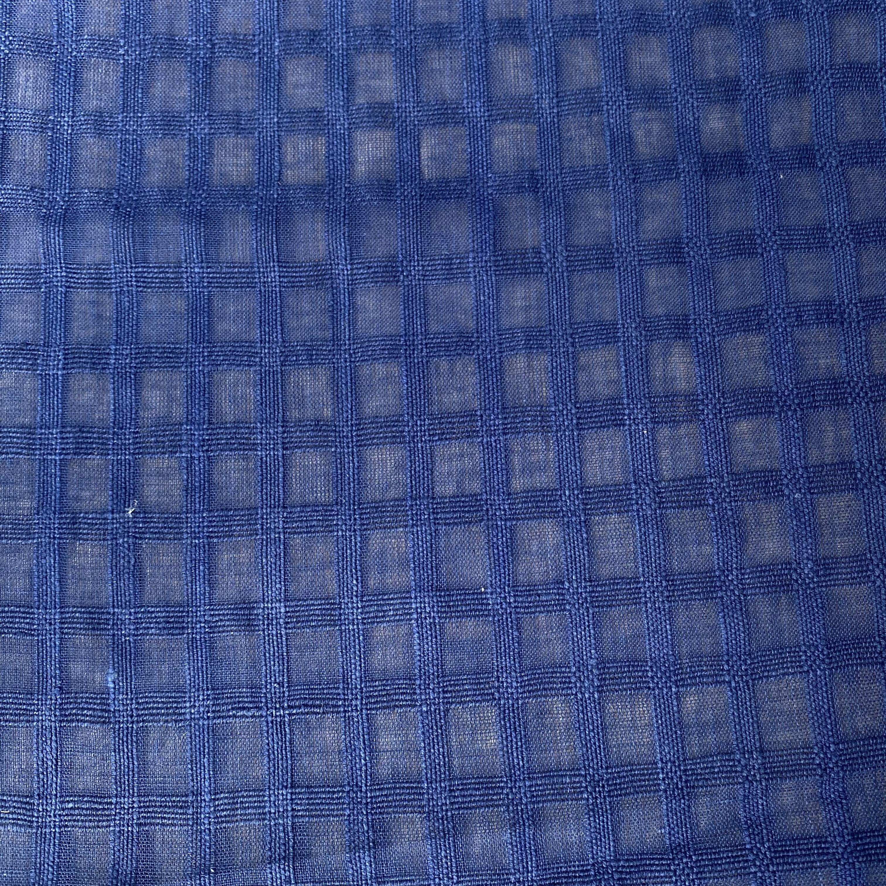 Checked Linen Cotton Blend Fabric - Image 8