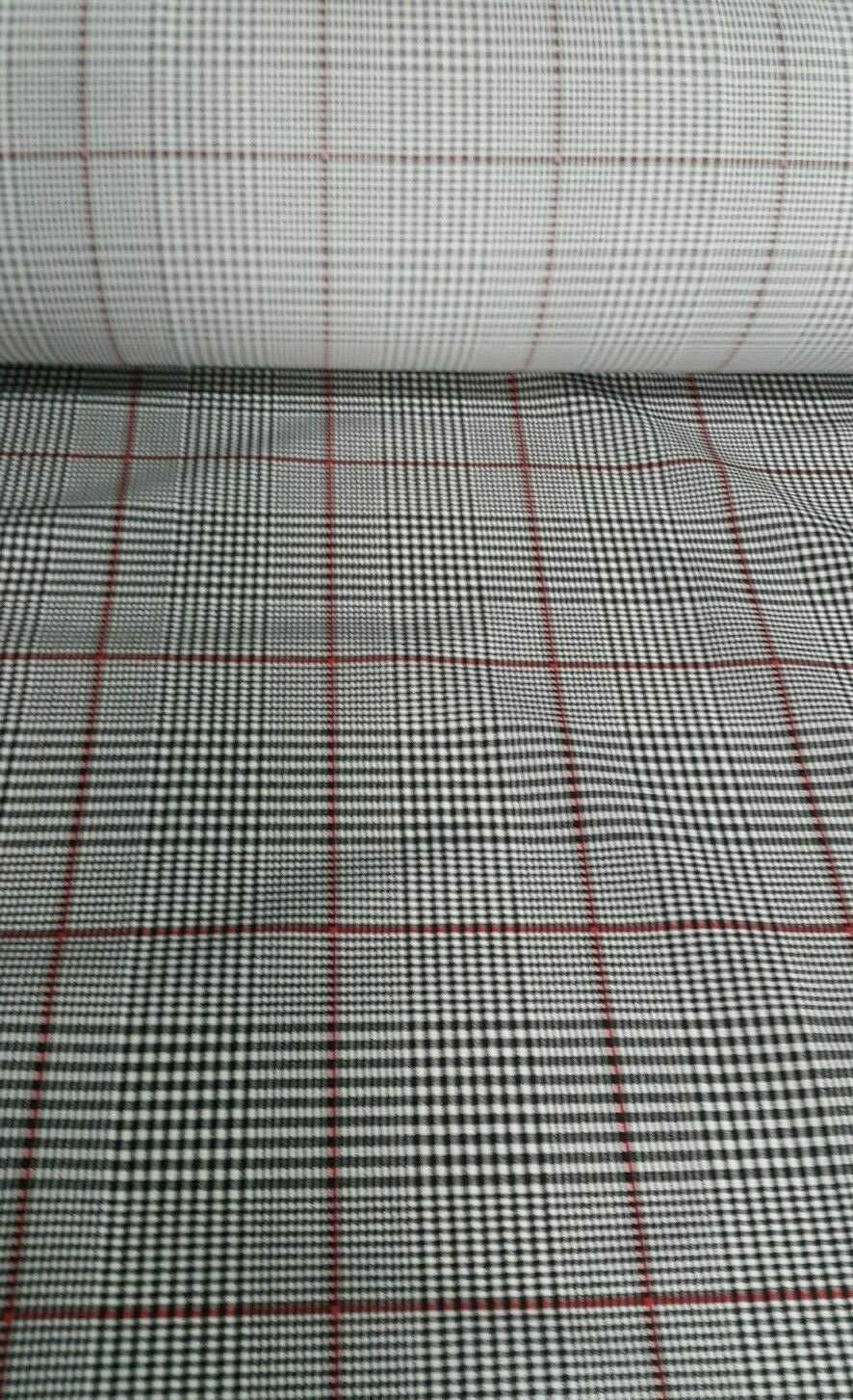CHECKED STRETCH POLYCOTTON FABRIC-SOLD BY THE METER - Image 5