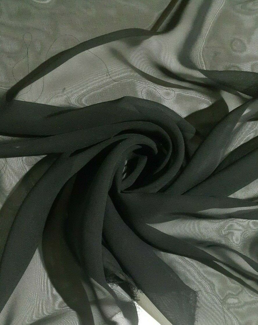 CHIFFON FABRIC PLAIN AND CRINCKLED - SOLD BY THE METRE - Image 3
