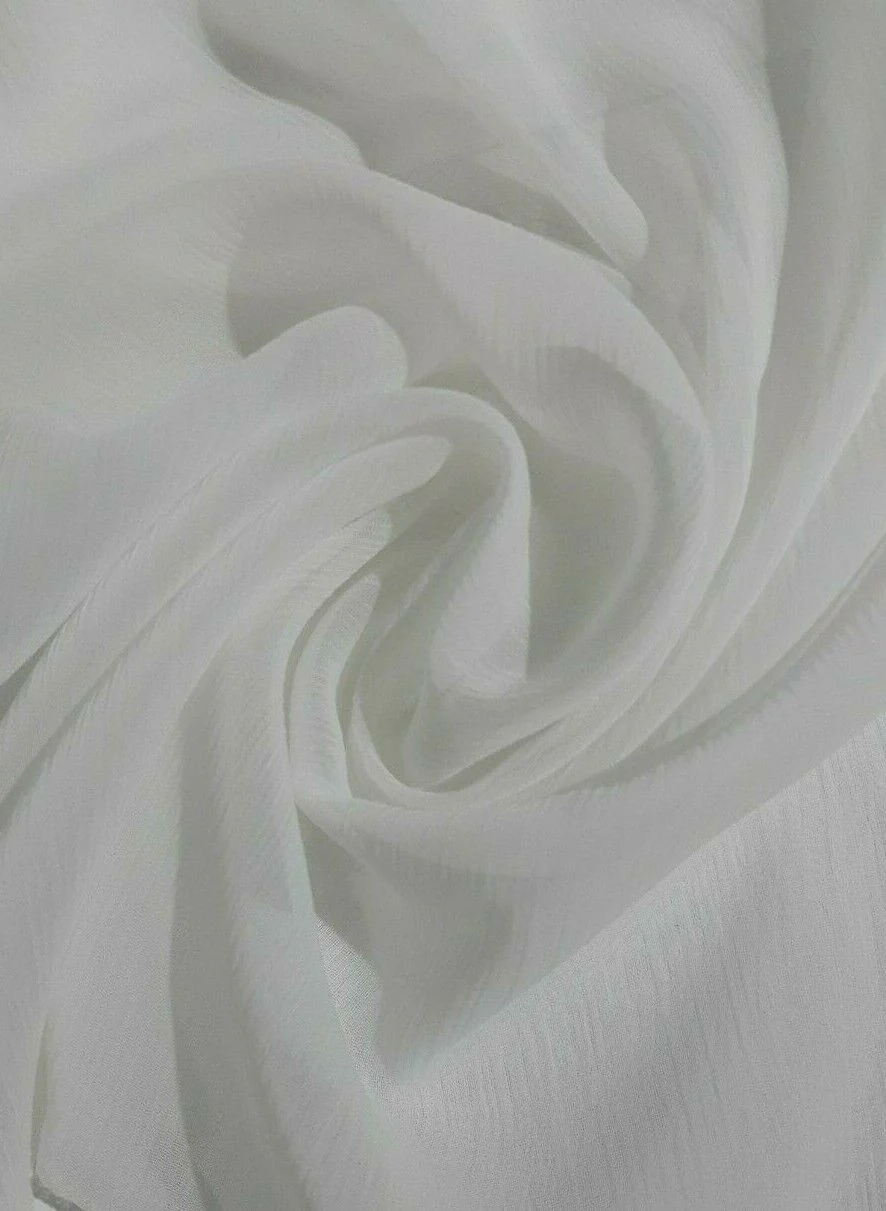 CHIFFON FABRIC PLAIN AND CRINCKLED - SOLD BY THE METRE - Image 4