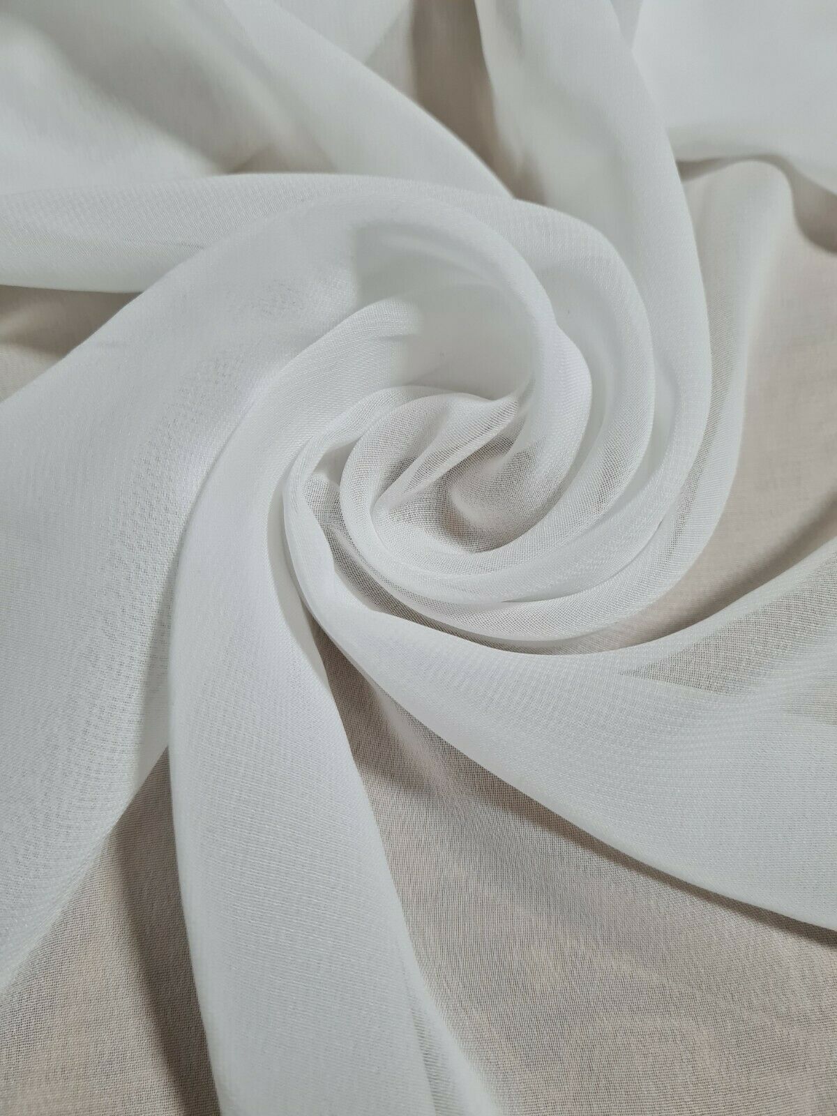 CHIFFON FABRIC PLAIN AND CRINCKLED - SOLD BY THE METRE - Image 5