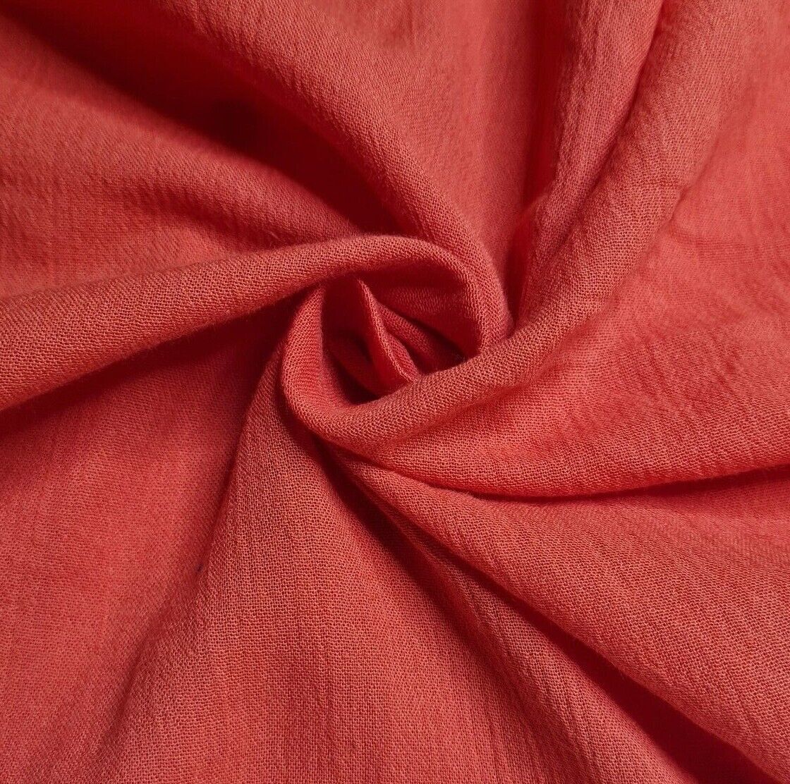 Cotton Cheesecloth Gauze Fabric Coral Red Colour 55" Wide - Image 5