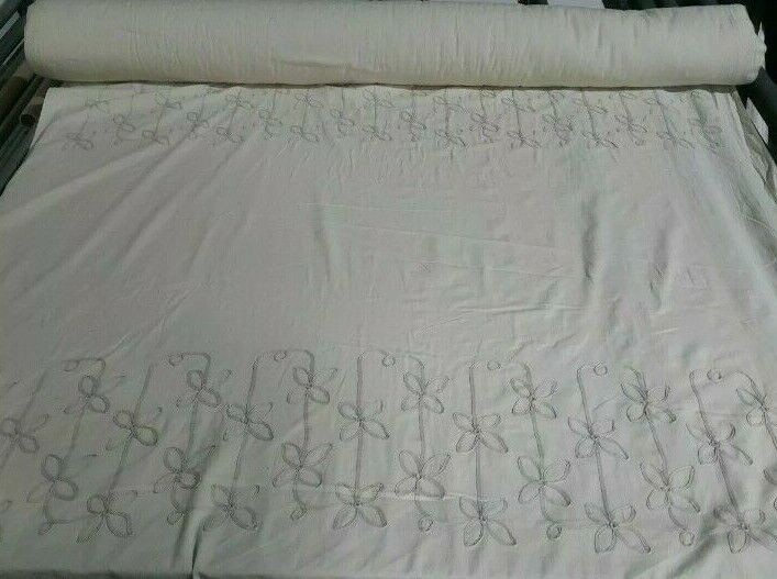COTTON FABRIC FLORAL EMBROIDERED BORDER - SOLD BY THE PATTERN (85 CM) - Image 4