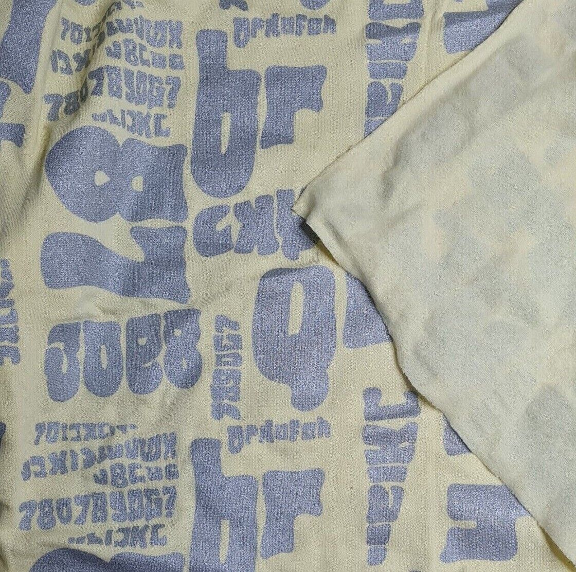 Cotton Fleeceback Sweatshirt Fabric Silver Printed Yellow Colour 55" Wide - Image 3