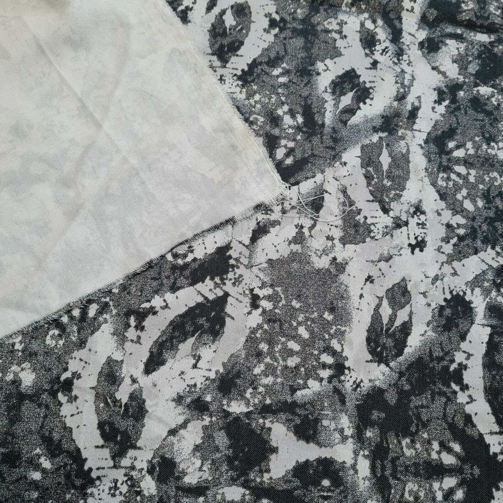 Cotton Polyester Twill Fabric Black And Grey Printed 49" Wide Sold By The Metre - Image 5