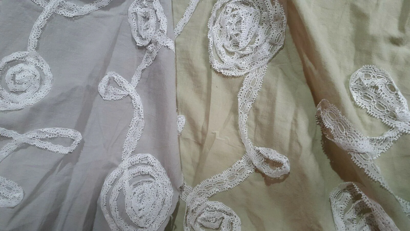 COTTON VOILE FABRIC 3D LACE SEWED EMBROIDERED-SOLD BY THE METRE - Image 2