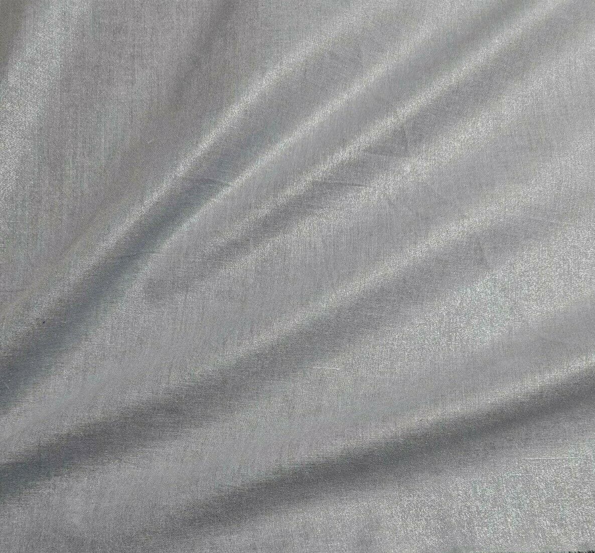 Cotton Voile Fabric Shiny Silver Print 55" Wide Sold By Metre - Image 15