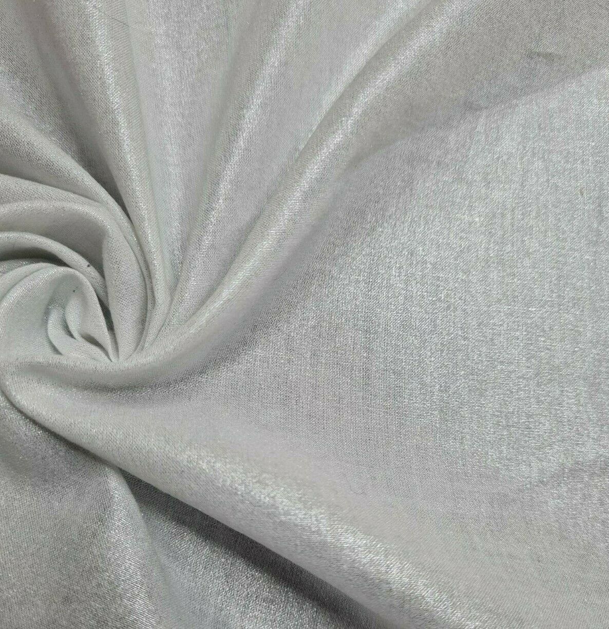Cotton Voile Fabric Shiny Silver Print 55" Wide Sold By Metre - Image 9