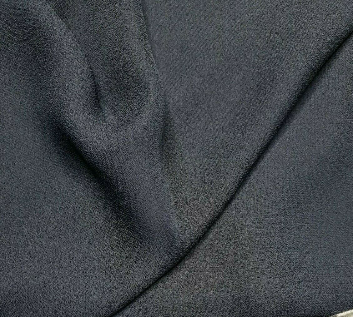 Crepe Chiffon Fabric Navy Colour 55" Wide Sold By Metre - Image 3