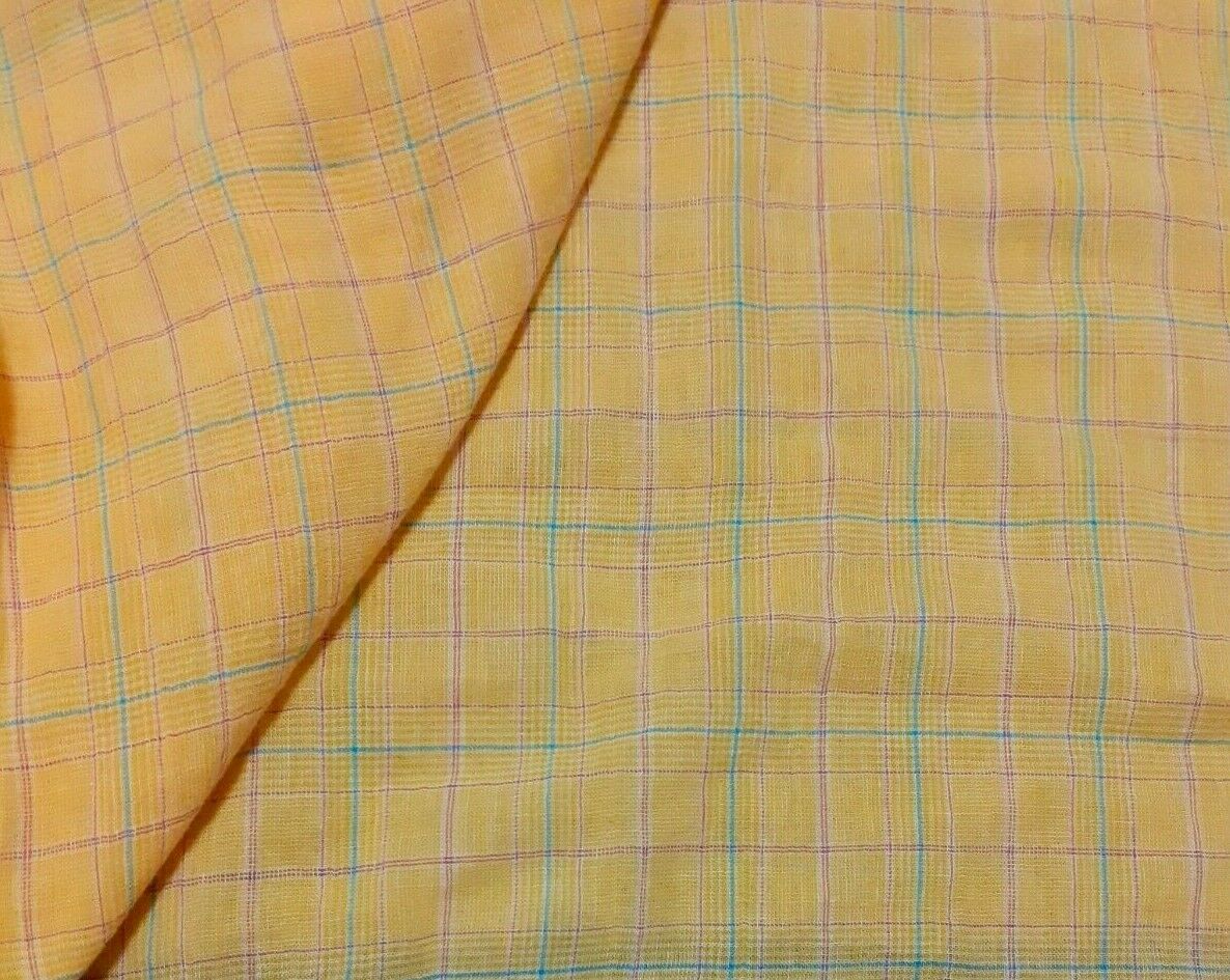 CRINKLED COTTON FABRIC YELLOW THIN- SOLD BY THE METRE B3/213 - Image 8