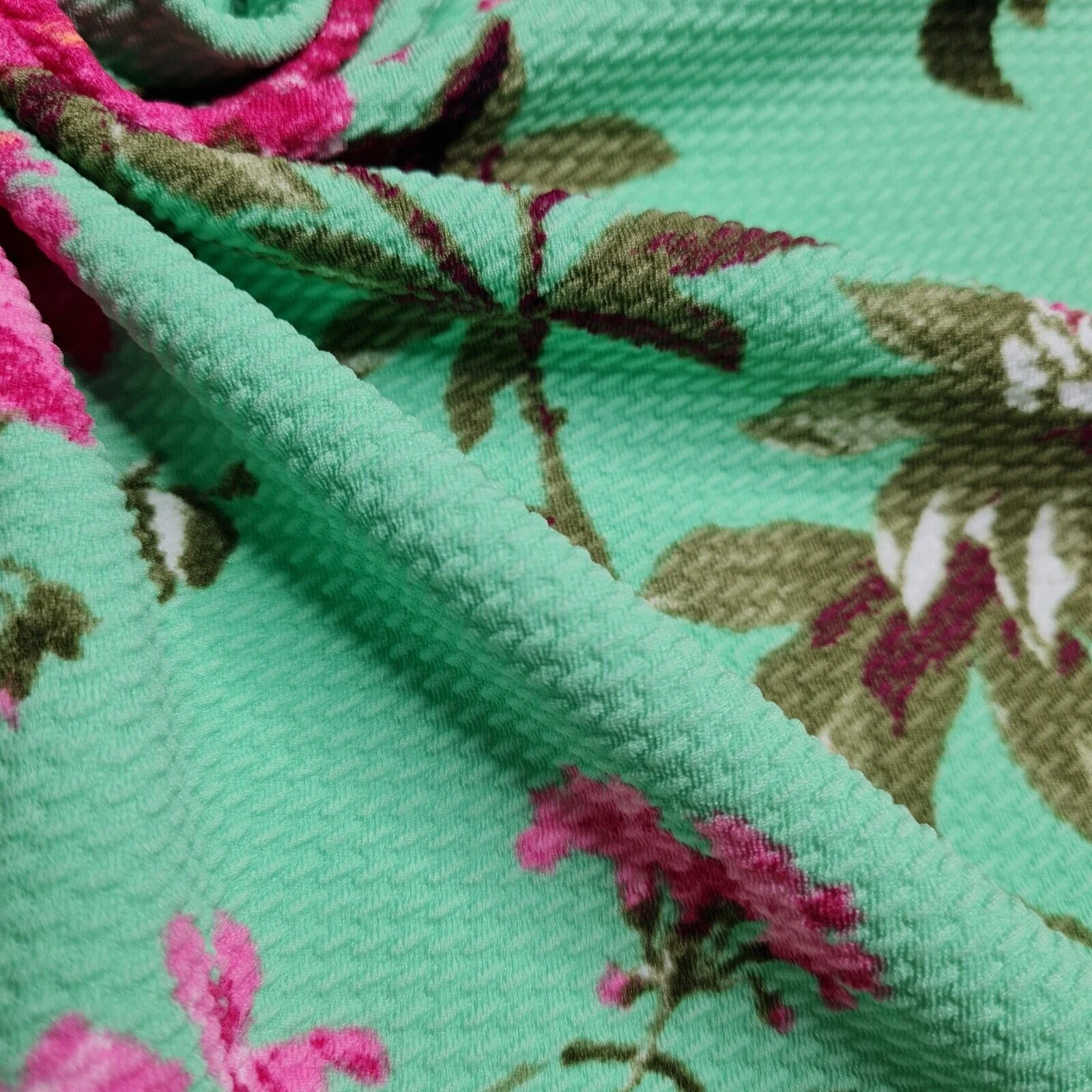 Double Knit Jersey Fabric Damask And Floral Printed 4 Way Stretch 55" Wide - Image 11