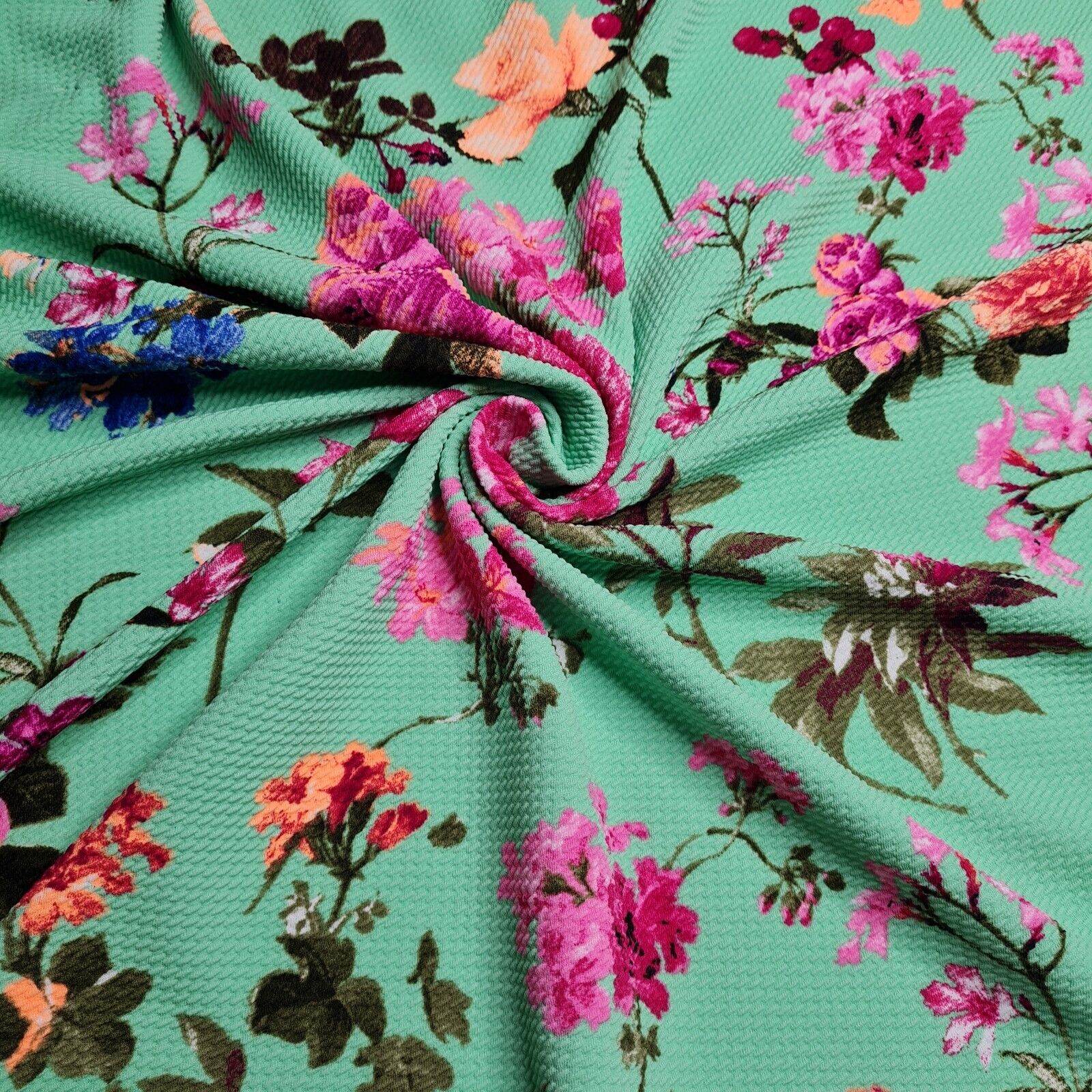Double Knit Jersey Fabric Damask And Floral Printed 4 Way Stretch 55" Wide - Image 13