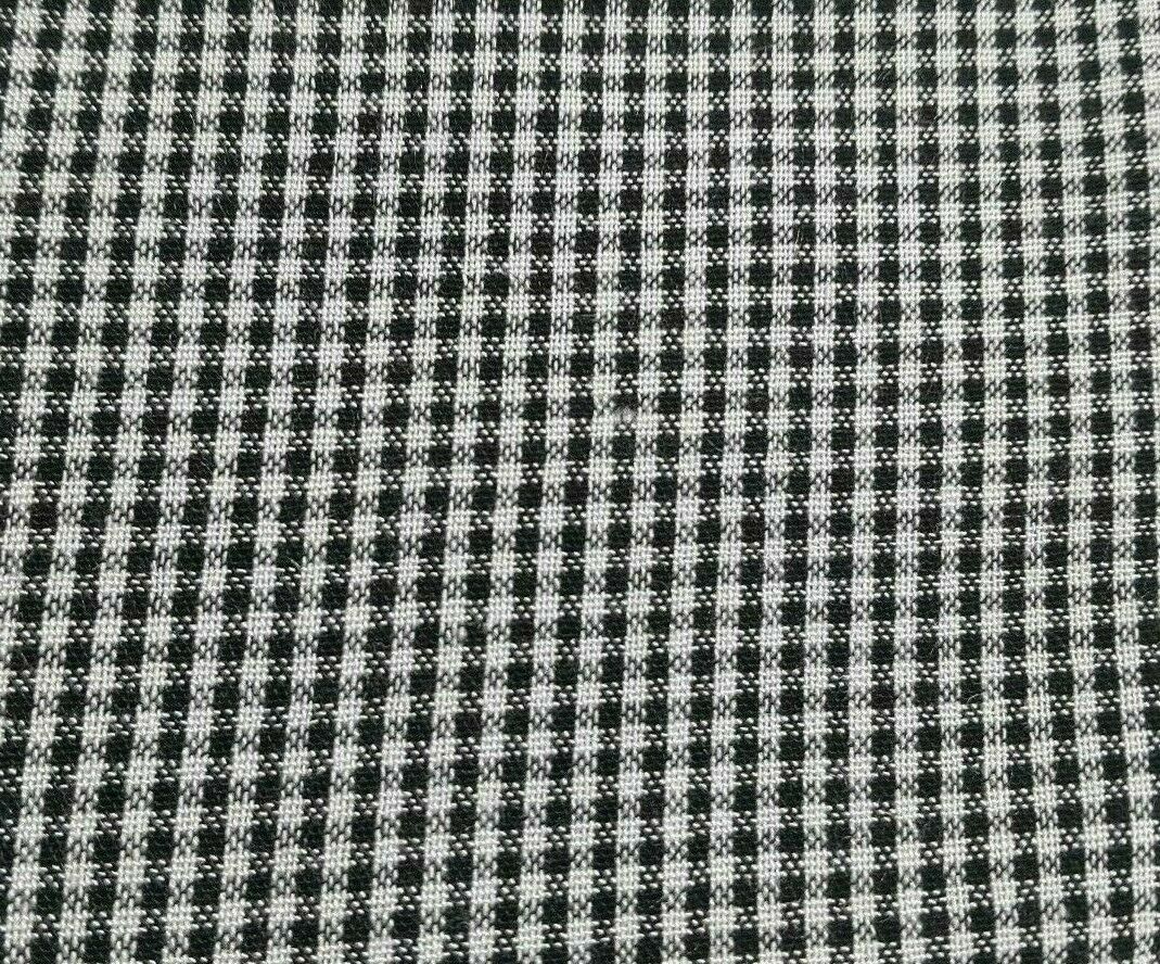 ECRU AND BLACK SMALL SQUARED VISCOSE/POLYESTER FABRIC-SOLD BY THE METER - Image 4