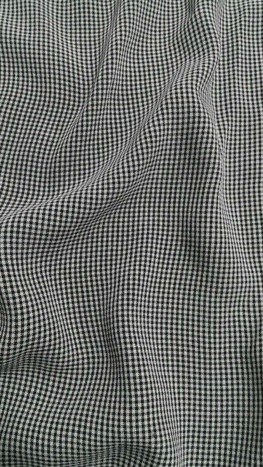 ECRU AND BLACK SMALL SQUARED VISCOSE/POLYESTER FABRIC-SOLD BY THE METER - Image 7