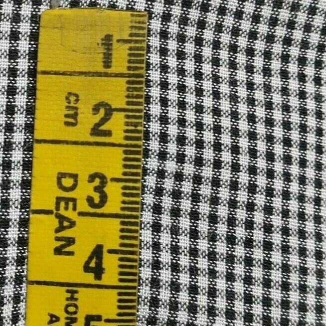 ECRU AND BLACK SMALL SQUARED VISCOSE/POLYESTER FABRIC-SOLD BY THE METER - Image 9
