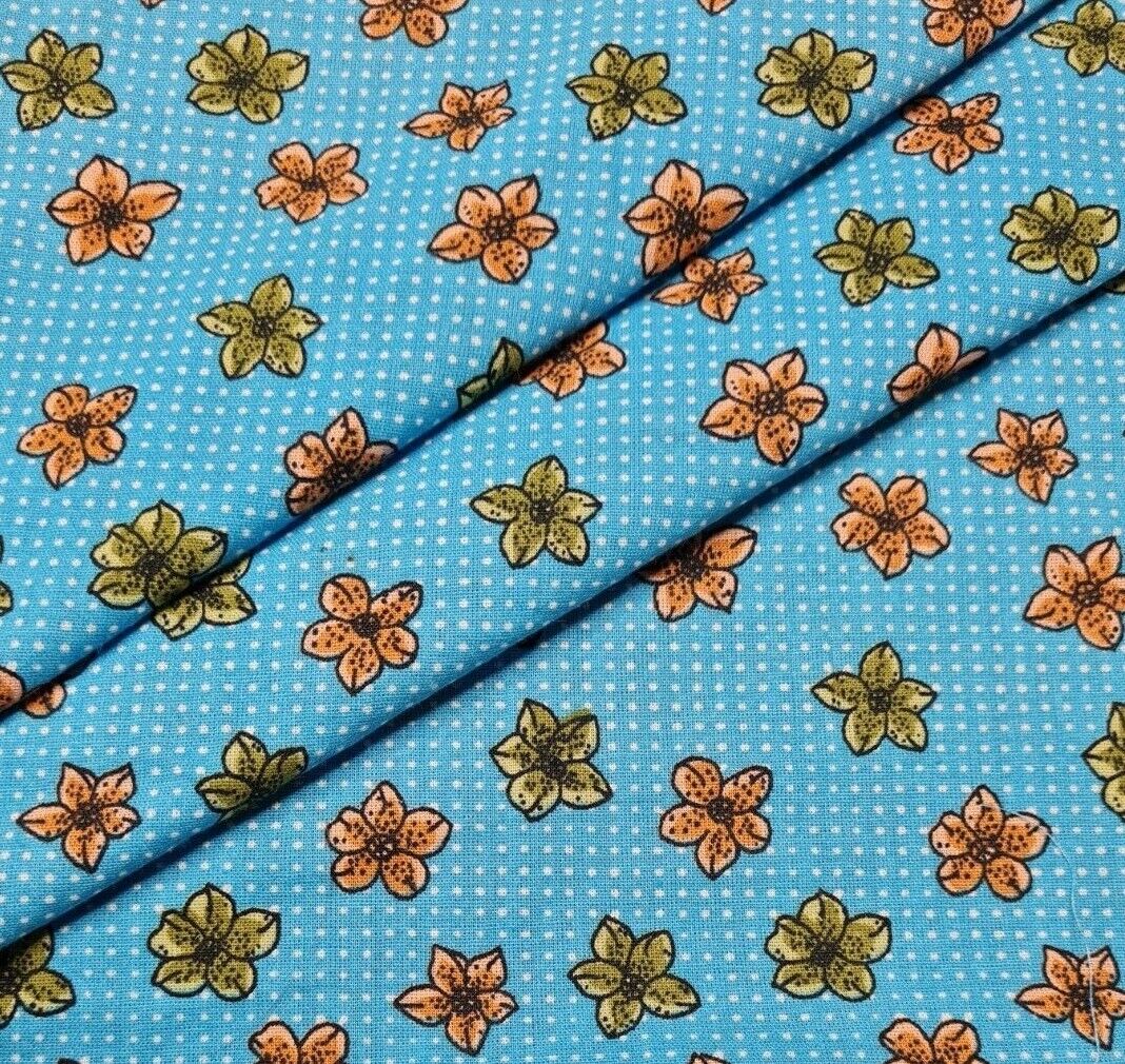 Egyptian Cotton Fabric Vintage Floral Printed 33" Wide Sold by the Metre - Image 15