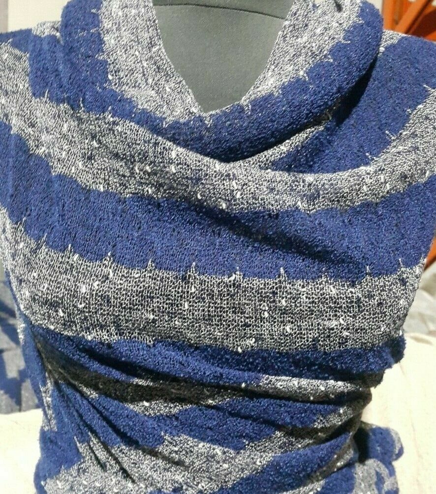FIGURED STRIPED KNIT LACE FABRIC-SOLD BY THE METRE - Image 3