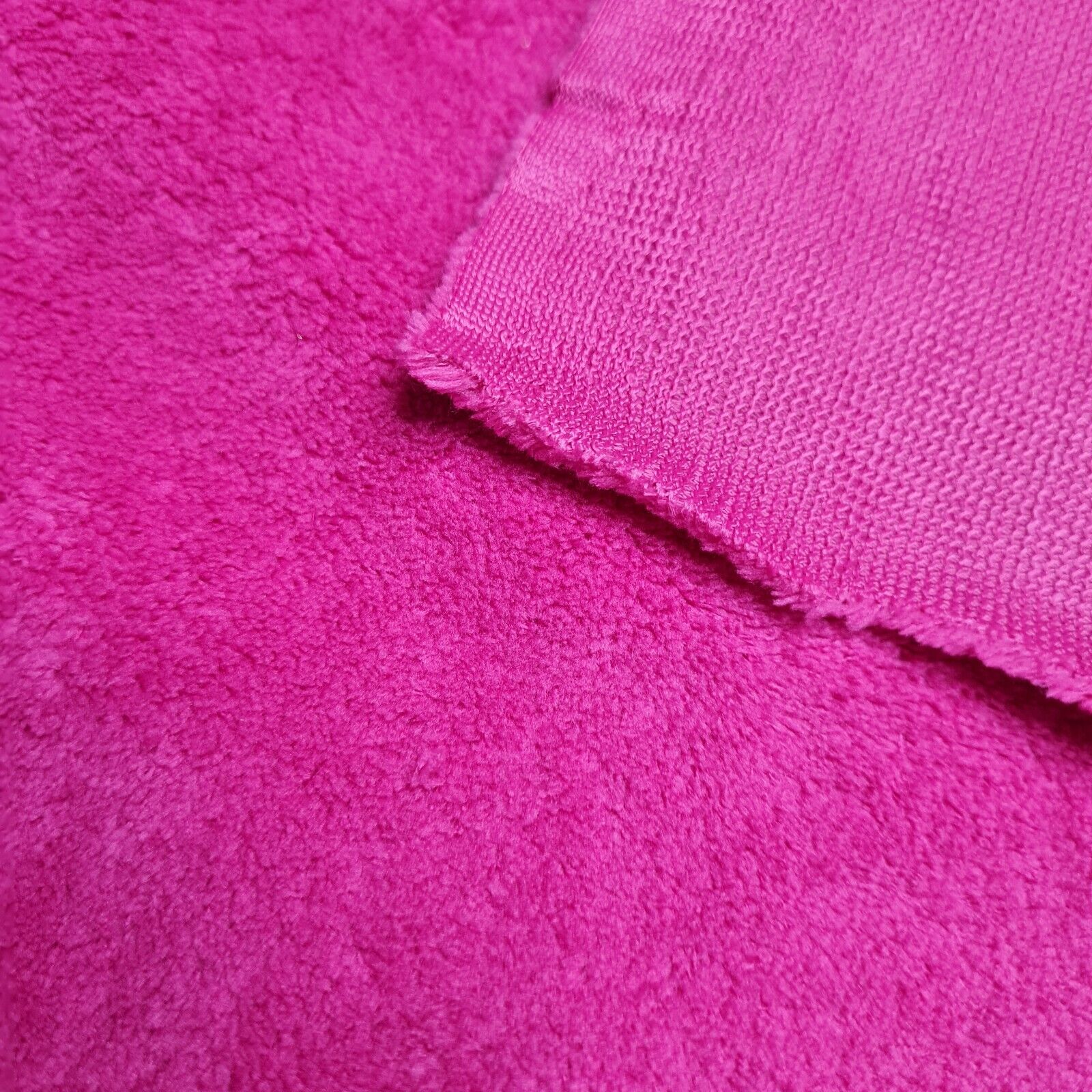 Fleece Teddy Fabric Fuschia Super Soft Fluffy Material 55"Wide Sold by Unit - Image 2