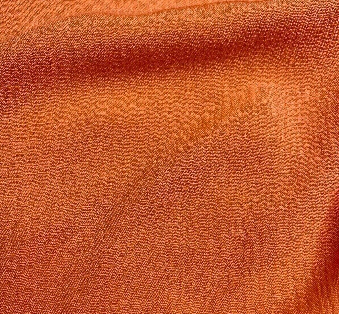 Gauze Viscose Fabric Crinkled Orange Colour 55" Wide - Image 2