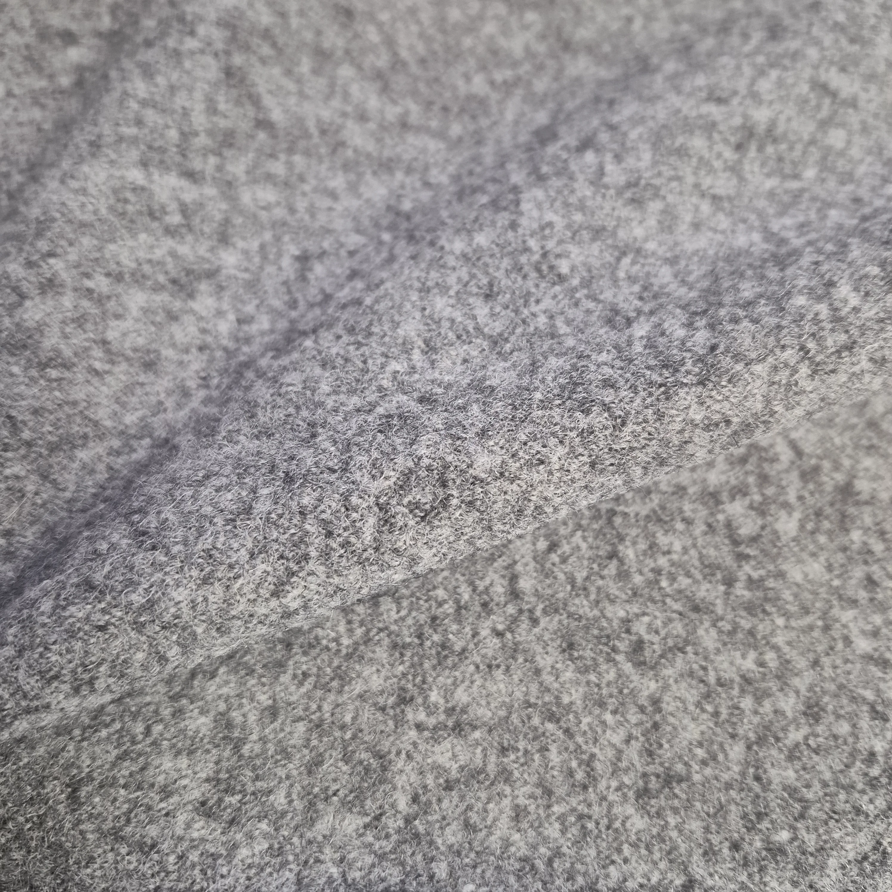 Italian Chunky Knit 100% Boiled Wool Light Grey Fabric 51" Wide (By the Metre) - Image 5