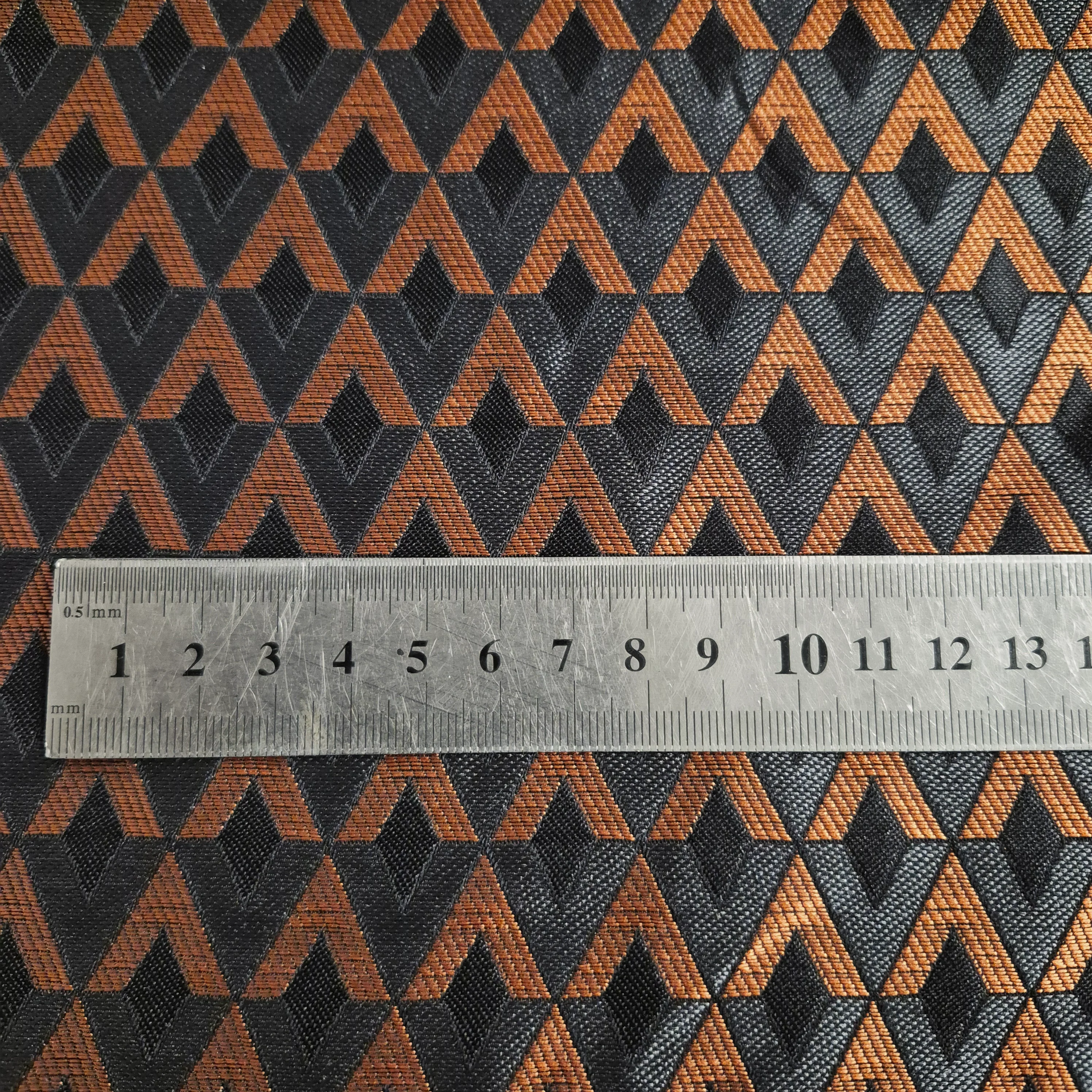 Jacquard Fabric Rhombus Pattern Brick Grey Black Colours 55" Wide Sold Metre - Image 4