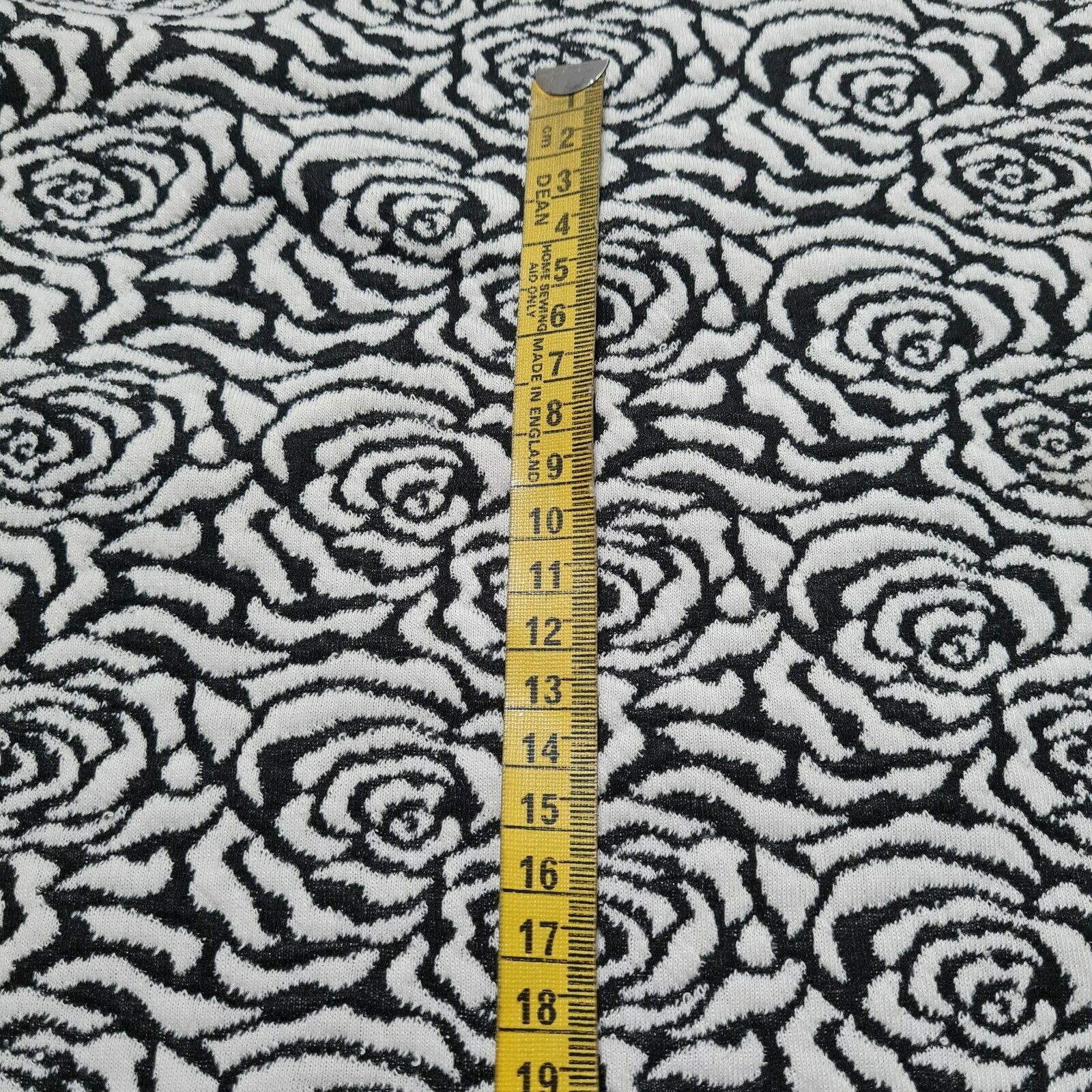 Jacquard Jersey Fabric Black And White Floral Figured 55" Wide - Image 3