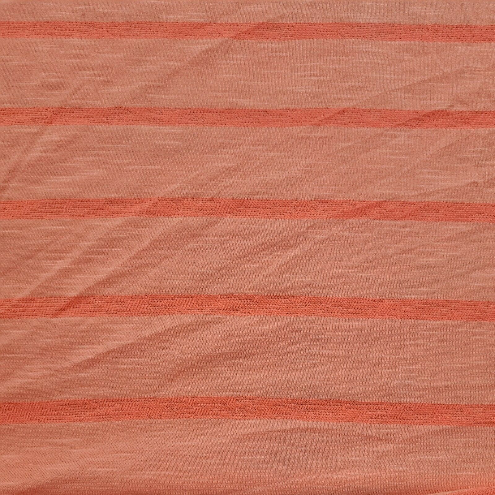 Jersey Fabric Neon Peach Colour Striped 55" Wide 2 Way Stretch T-Shirt Making A1-144 - Image 4