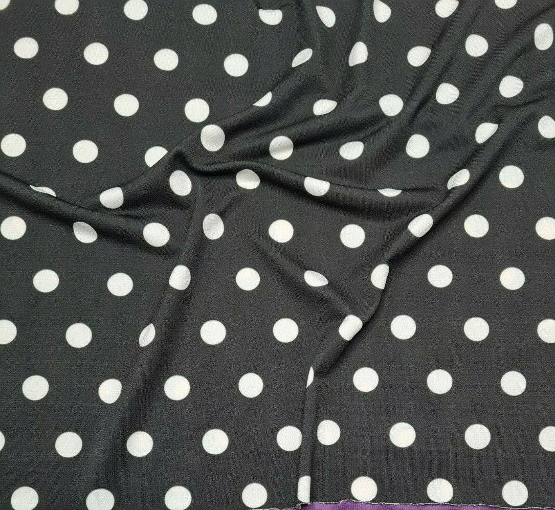 Jersey Fabric Polka Dot Printed Soft And 2Way Stretch 55" Wide Sold By Metre - Image 12