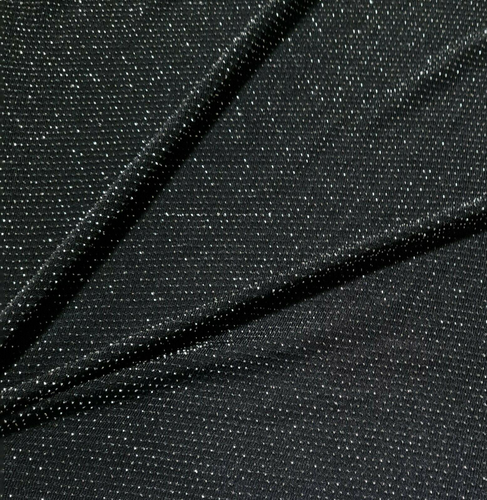Jersey Lycra Fabric Silver Lurex Black And Dark Grey Colours Sold By The Metre - Image 4