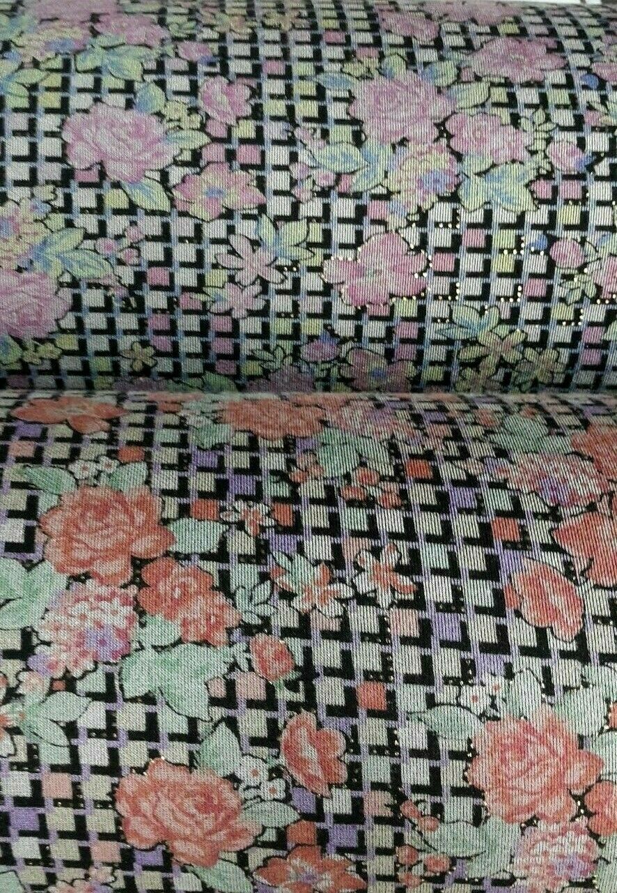 JERSEY(THICK LIKE PONTE)FABRIC AND SMALL GOLD SPOTTED PRINTED A1-201