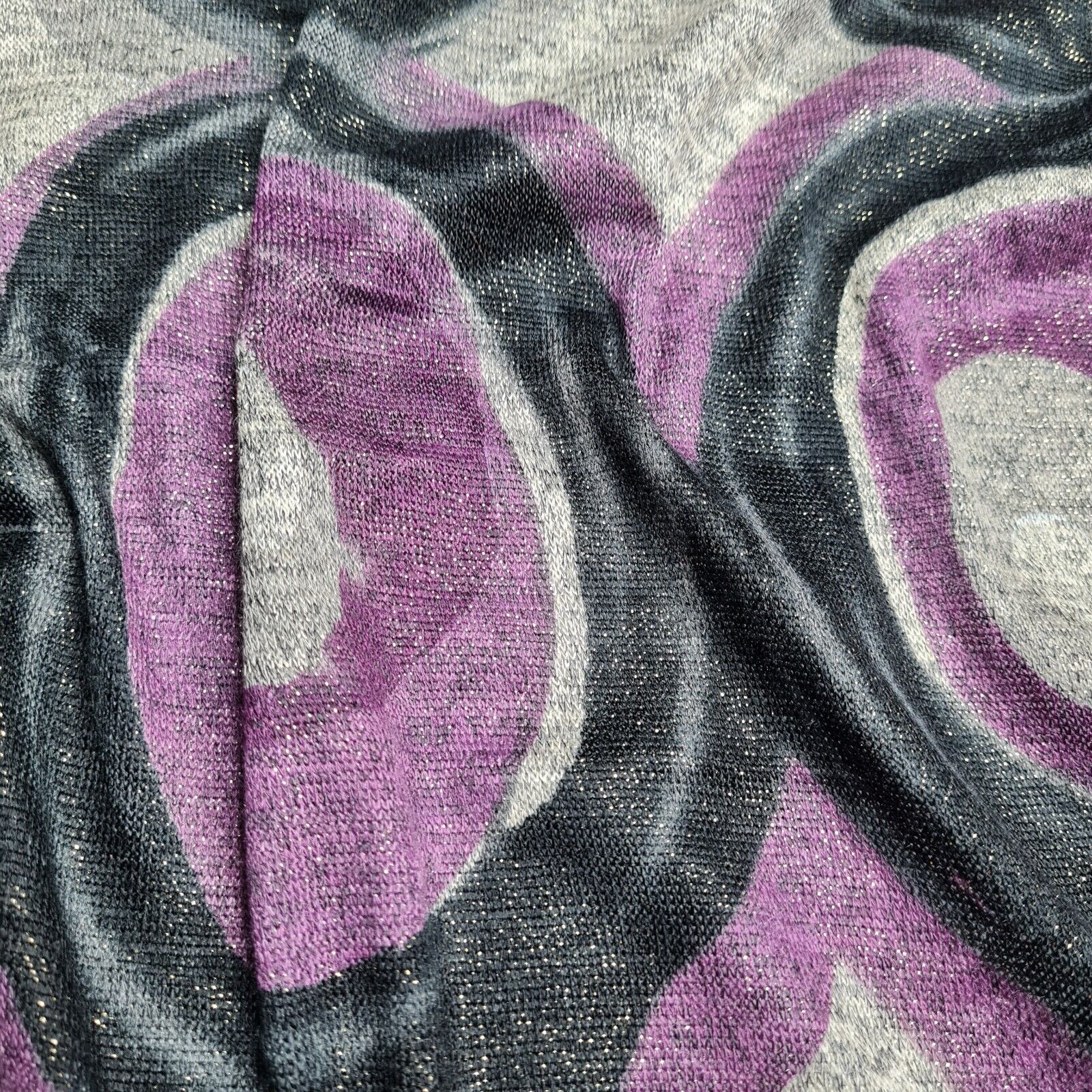 Knit Jersey Fabric Circle Printed And Silvery 2 Way Stretch 55" Wide - Image 4