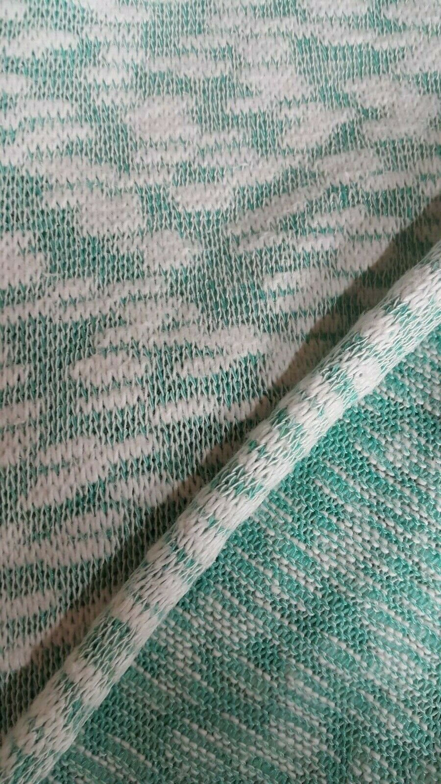 KNIT JERSEY FABRIC WHITE AND GREEN STRETCH -SOLD BY THE METER - Image 5