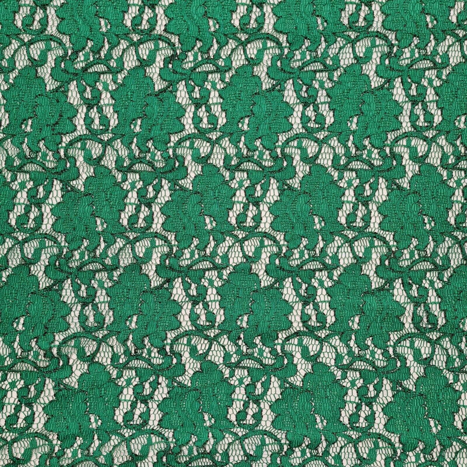 Lace Fabric Royal Blue Green And Navy Colours Non-Stretch 55" Wide Sold By Metre - Image 3