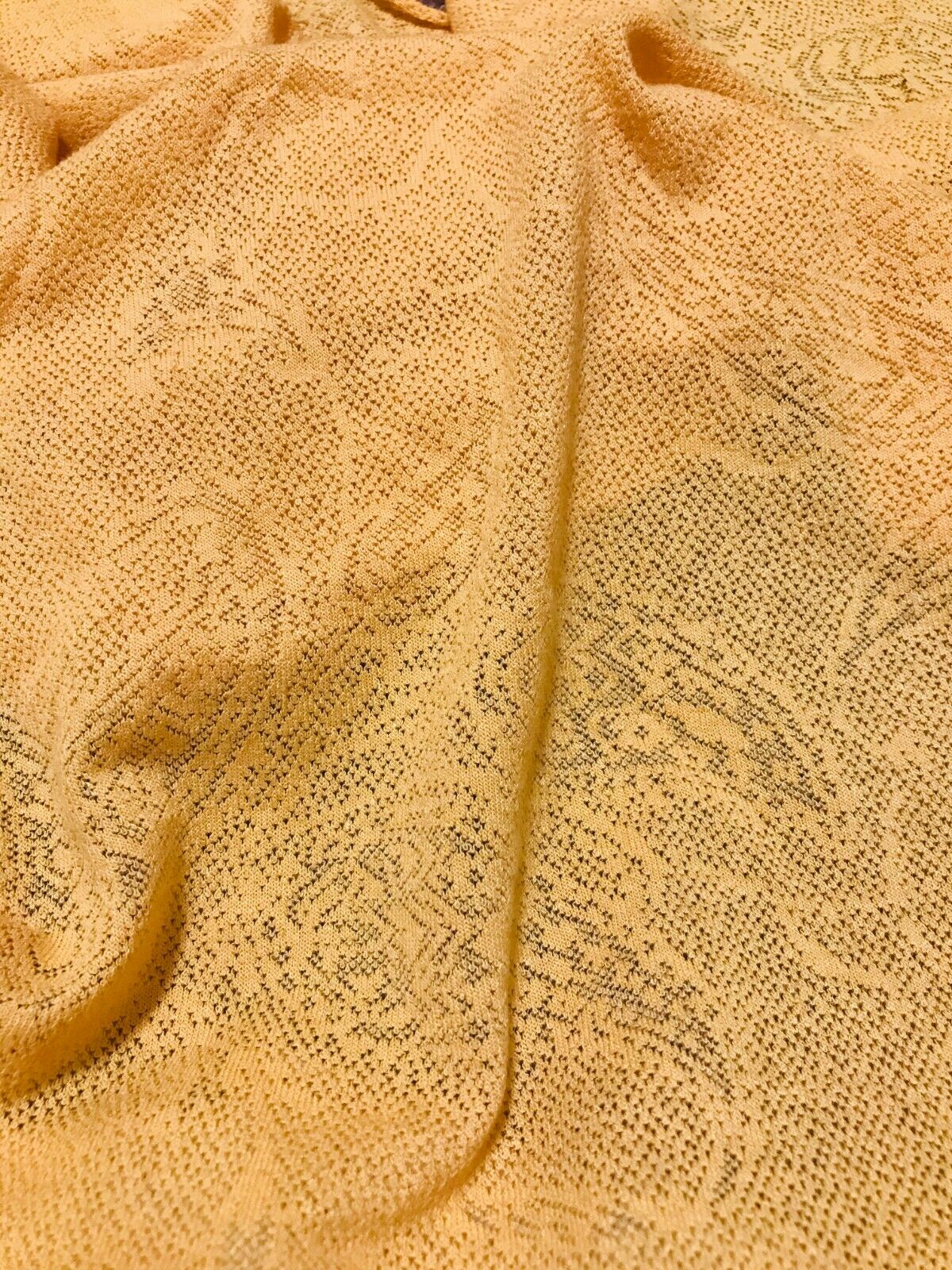 LIGHT ORANGE STRETCH LACE JERSEY FABRIC - SOLD BY THE METRE - Image 3