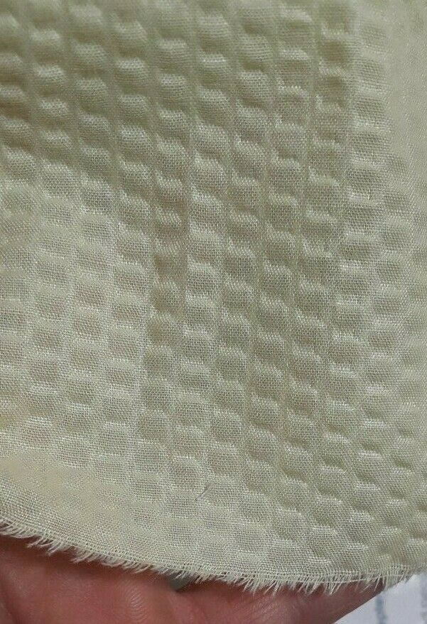 LIGHT YELLOW BUBBLE EFFECT POLYCOTTON FABRIC-SOLD BY THE METRE - Image 6