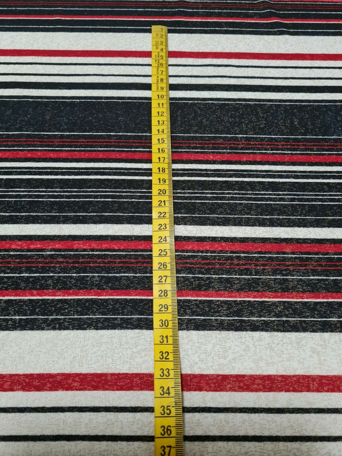 NAVY WHITE AND RED STRIPED TULLE LACE FABRIC - SOLD BY THE METRE - Image 5
