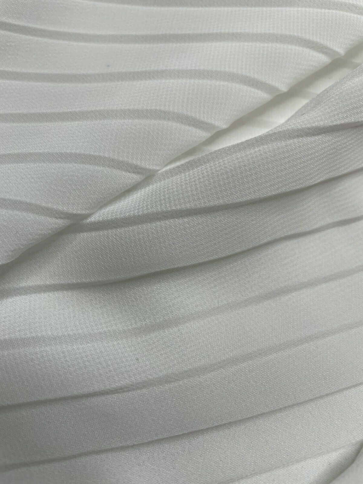 Pleated Chiffon Fabric Off White Colour 55" Wide By The Metre - Image 6