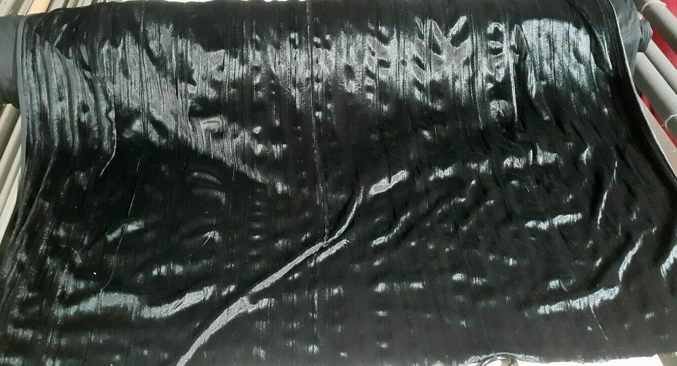 PLUSH VELVET FABRIC NAVY COLOUR STRETCH CRINKLED EFFECT-SOLD BY THE METRE - Image 7